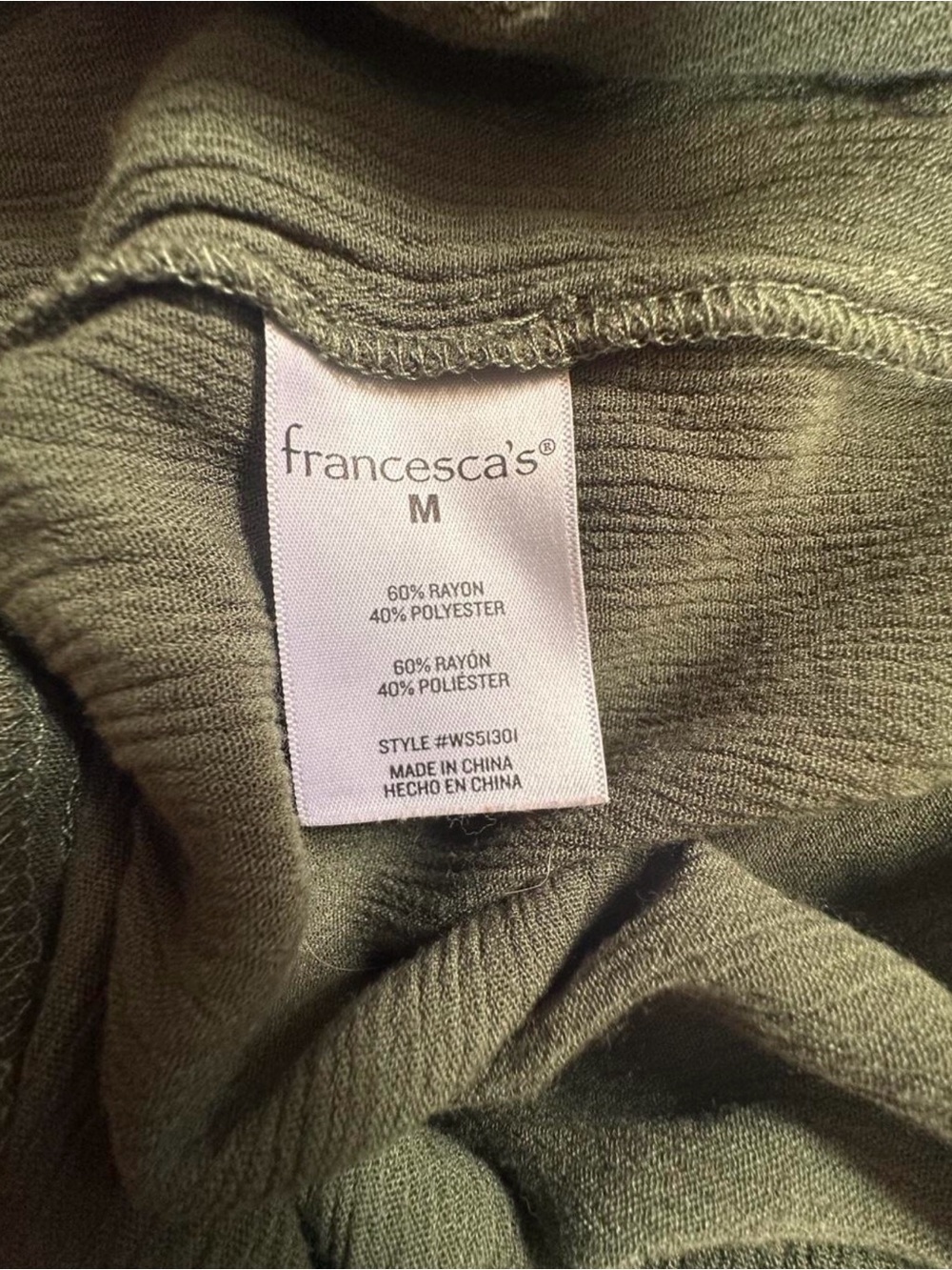 Francesca’s x Audrey Parks Jordina Embroidered Mini Dress Olive Green Sz Medium - Picture 6 of 7